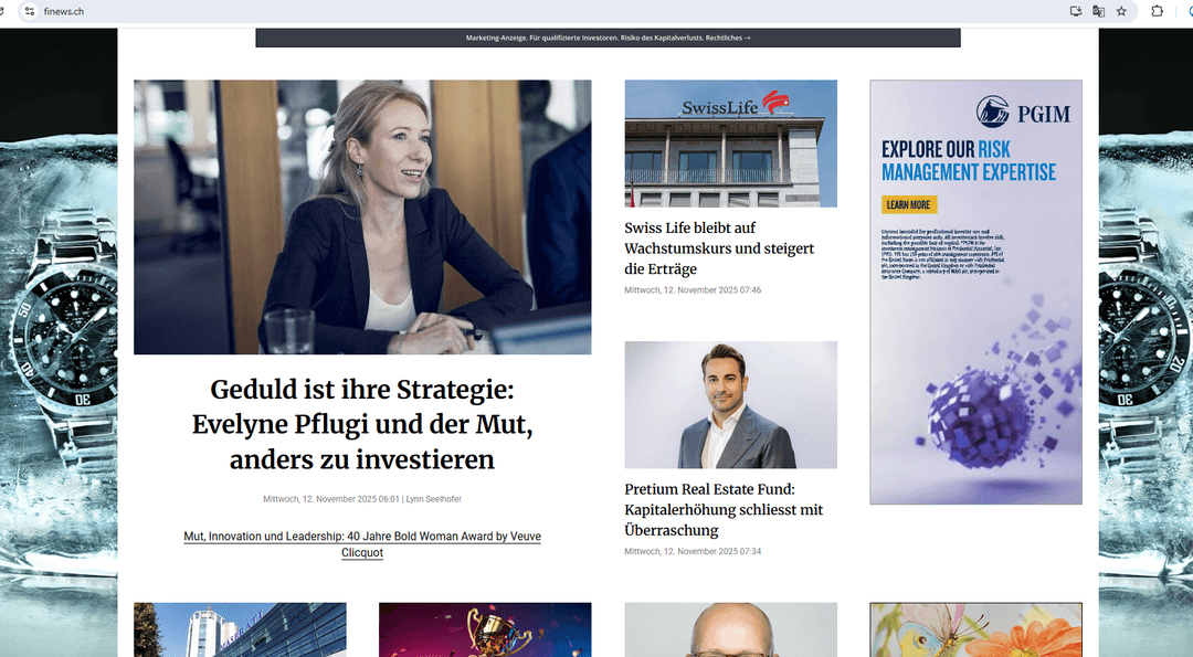 In the News: Finews.ch portraitiert CEO Evelyne Pflugi